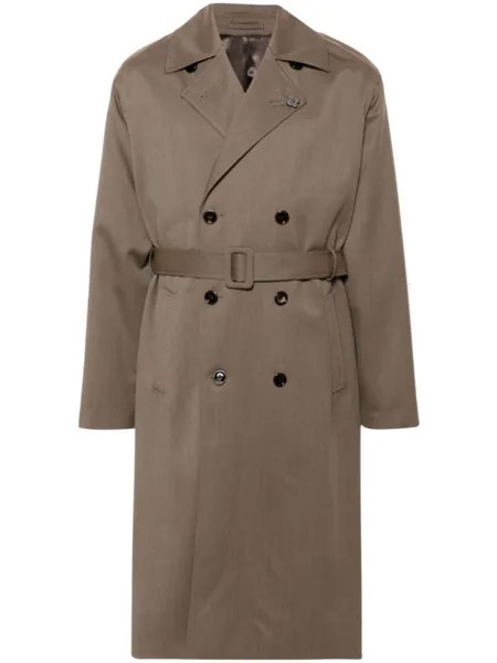 Lardini пальто с брошью, коричневый
