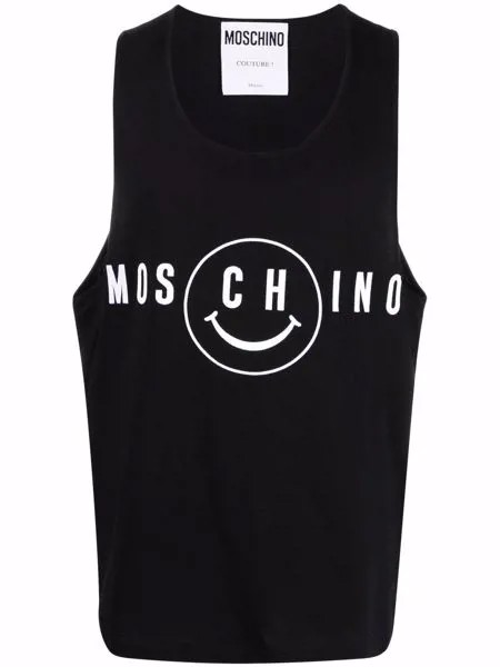 Moschino топ с логотипом