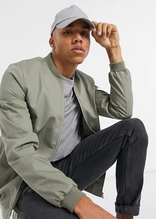 Бомбер цвета светлого хаки с карманом MA1 ASOS DESIGN Tall-Зеленый