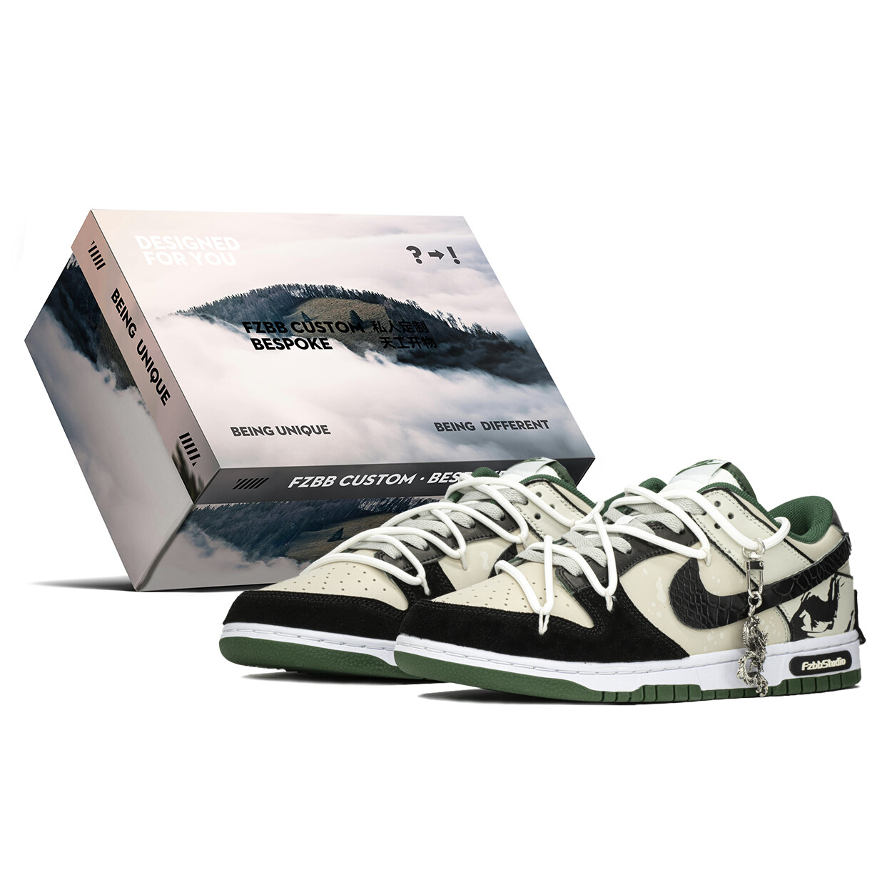 Кроссовки Nike Dunk Skateboarding Shoes Unisex Low-top Beige/Black, бежевый/черный