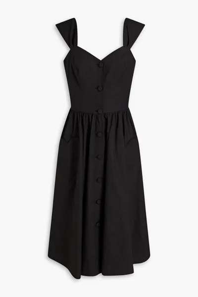 Платье из поплина со сборками MOSCHINO, черный