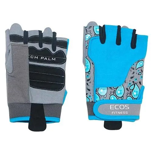 Перчатки для фитнеса, женские, цвет -голубой с принтом, размер: L, модель: SB-16-1735