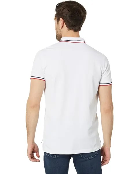 Поло U.S. POLO ASSN. Slim Fit USA Applique Flag Print Knit Polo Shirt, белый