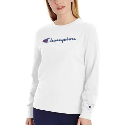 Женская белая футболка для фитнеса с логотипом Champion, пуловер Athletic XS BHFO 9317