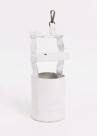 Белая кожаная сумка через плечо для бутылки ASOS DESIGN-Белый