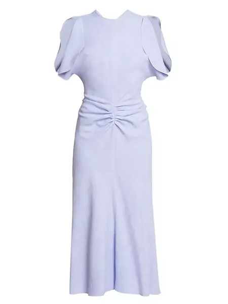 Платье миди со сборкой на талии Victoria Beckham, цвет frost