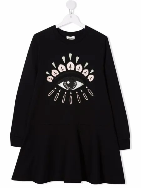 Kenzo Kids платье-толстовка с принтом