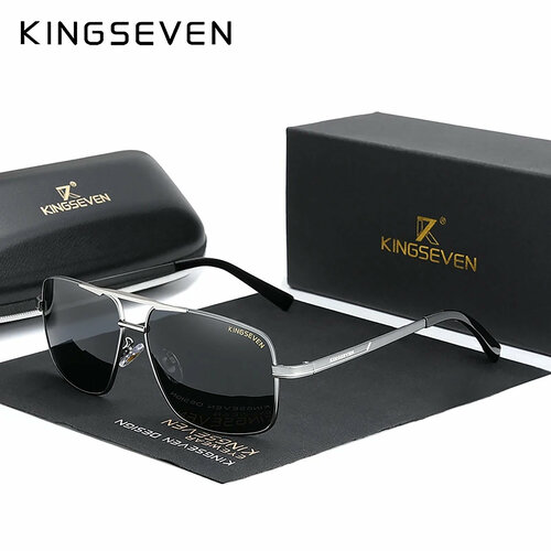 Солнцезащитные очки KINGSEVEN, серый металлик