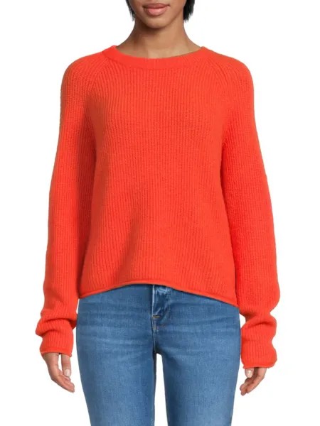 Свитер с круглым вырезом из смесовой шерсти Velvet, коралл