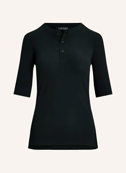 Футболка на пуговицах с рукавами 3/4 Lauren Ralph Lauren, черный