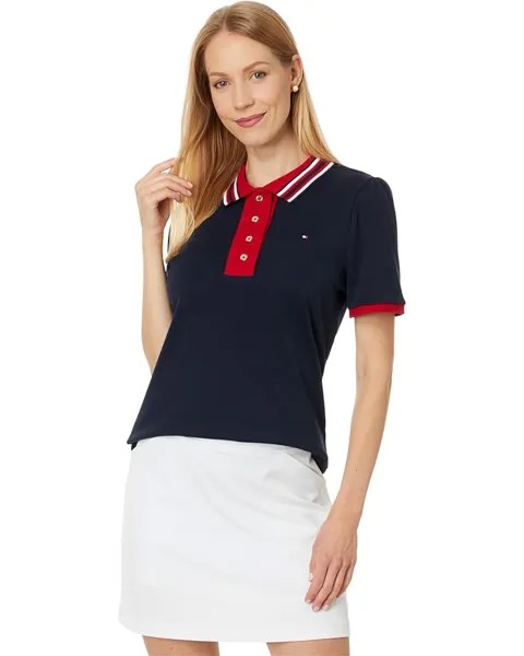 Поло Tommy Hilfiger Puff Sleeve Interlock Polo, цвет Sky Captain