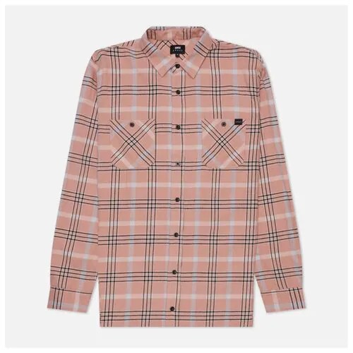 Мужская рубашка Edwin Labour Mid Flannel Brushed Cotton розовый , Размер XL