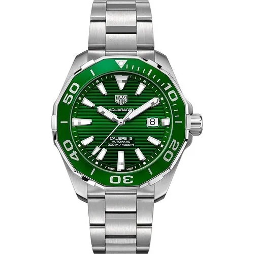 Наручные часы TAG Heuer, зеленый, серебряный