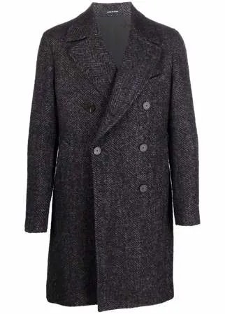 Tagliatore двубортное пальто с узором в елочку