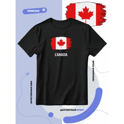 Футболка SMAIL-P с флагом Канады-Canada, размер 6XL, черный
