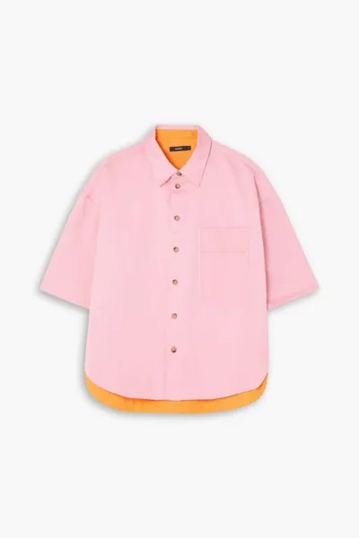 Рубашка из смесового хлопка из твила Bassike, розовый