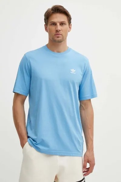 Хлопковая футболка adidas Originals, синий