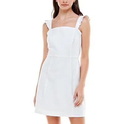 Женское белое джинсовое короткое дневное мини-платье Rosie Harlow L BHFO 4847