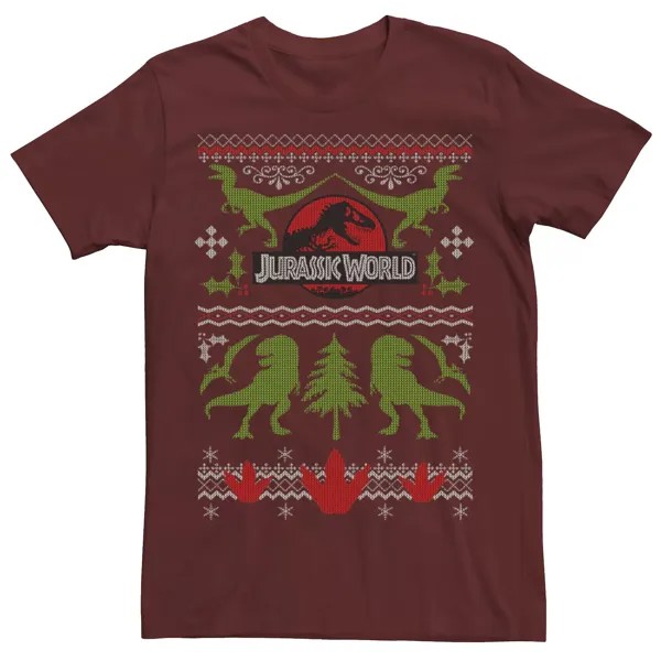 Мужской рождественский уродливый свитер с изображением динозавра из мира Юрского периода, футболка с рисунком Licensed Character