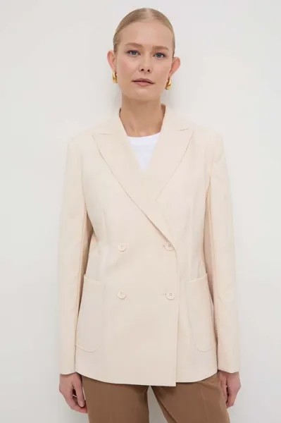 Шерстяной пиджак Weekend Max Mara, бежевый