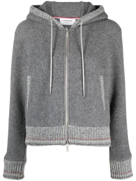 Флисовый кардиган на молнии Thom Browne, серый