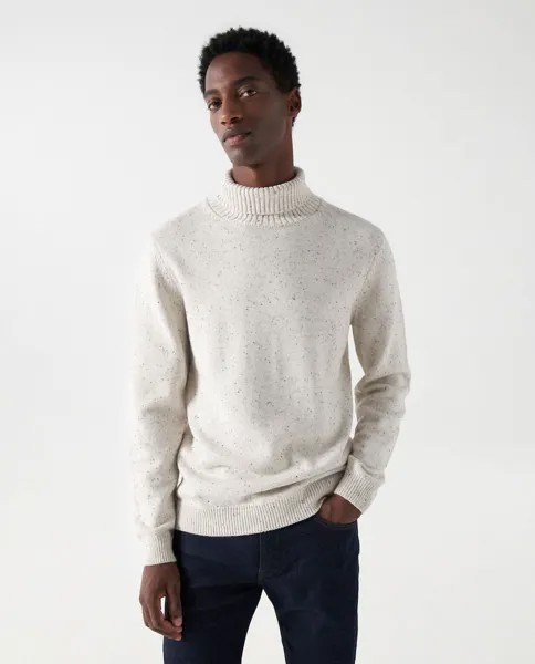 Мужской свитер цвета экрю с высоким воротником Salsa Jeans