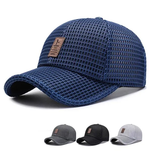 Летняя бейсболка Мужская сетка Дышащая Snapback Cap Унисекс Регулируемая удобная солнце Папа Шляпы Солнцезащитные шапки