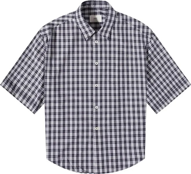 Рубашка Ami Check Short-Sleeve, синий/белый