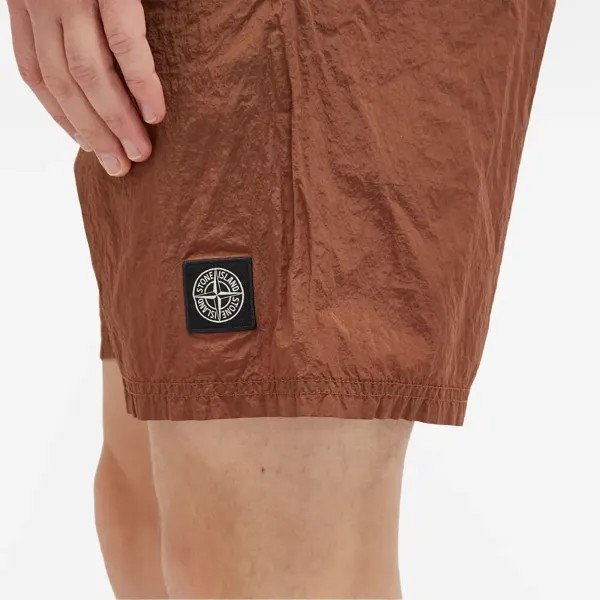 Stone Island Нейлоновые шорты с эффектом металлик, оранжевый