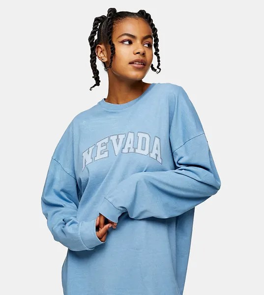 Голубой лонгслив Topshop Tall Nevada