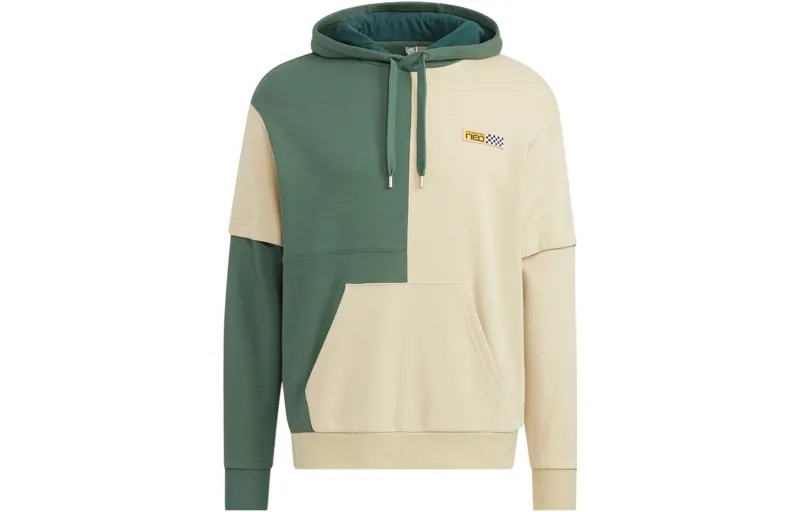 Толстовка мужская белая/зеленая Adidas Neo, белый/зеленый