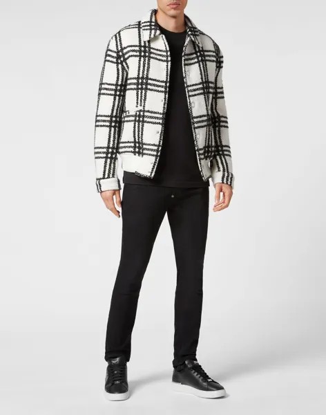 Бомбер из шерсти альпаки Gothic Plein Philipp Plein, цвет White / Black