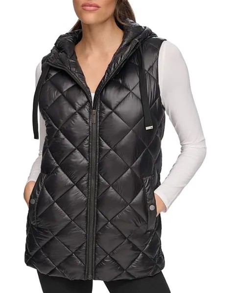 Длинный стеганый жилет Marc New York, цвет Black
