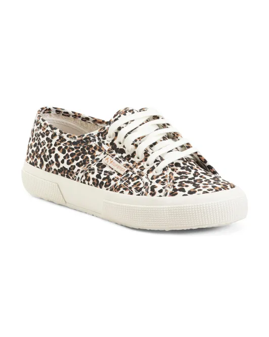 Кроссовки из плотной ткани с леопардовым принтом Superga, цвет Leopard