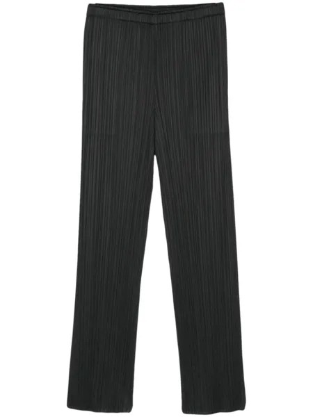 Pleats Please Issey Miyake укороченные плиссированные брюки, черный