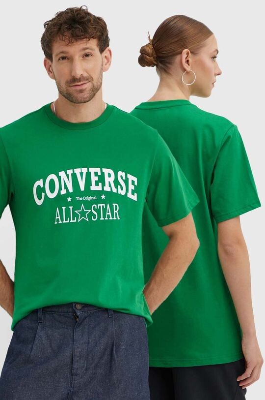 Хлопковая футболка Converse, зеленый