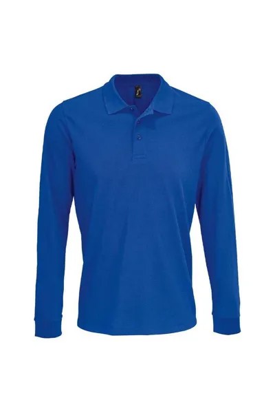 Рубашка поло с длинными рукавами Prime Pique SOL'S, синий