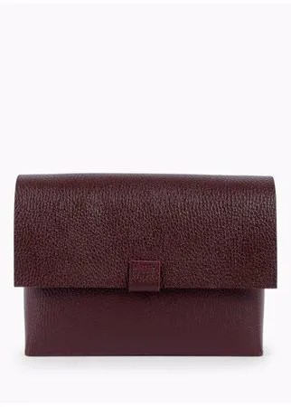 Divalli Кожаная женская сумка через плечо бордовая A005 burgundy grain Divalli