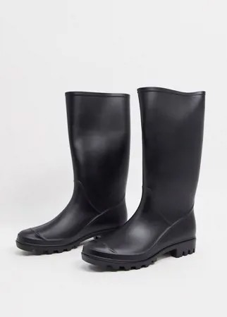 Черные матовые резиновые сапоги ASOS DESIGN Genie-Черный