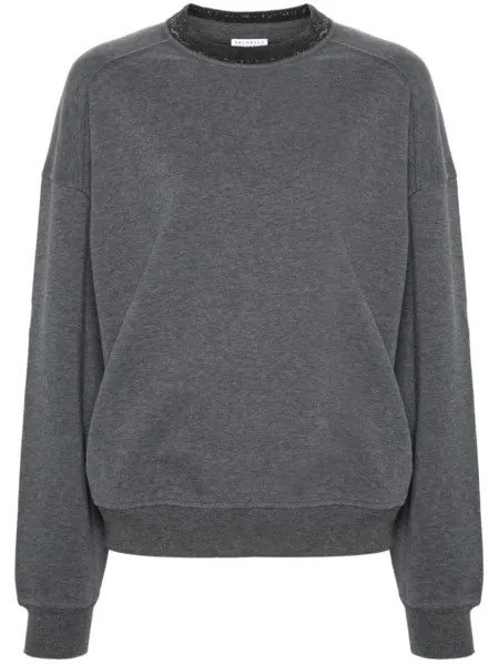 Brunello Cucinelli толстовка с декором Monili, серый