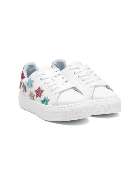 Chiara Ferragni Kids кеды на платформе с нашивками