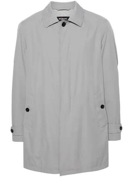 Kiton однобортный плащ, серый