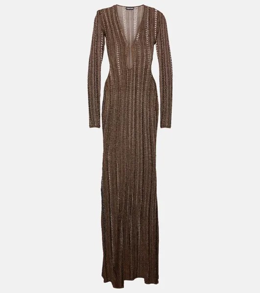 Платье с вырезом Tom Ford, коричневый