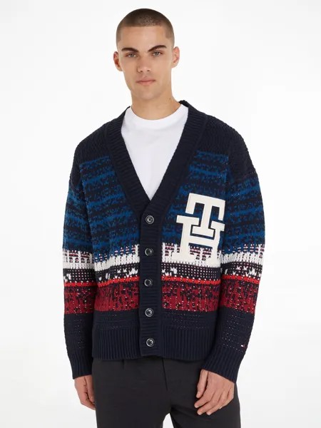 Кардиган в полоску с эффектом омбре из смесовой шерсти Tommy Hilfiger, пустынное небо/мульти