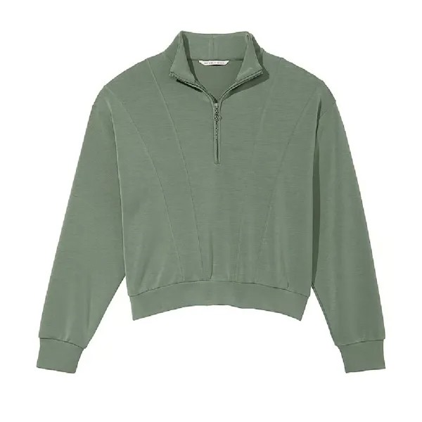 Свитшот Victoria's Secret Sandwash Half-Zip, зеленый