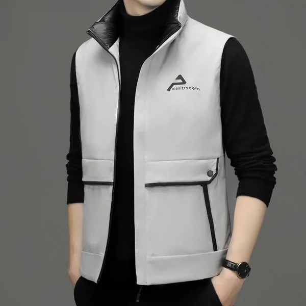 Мужская куртка, новинка, легкая тонкая Корейская куртка на белом утином пуху, трендовая короткая теплая куртка на осень и зиму
