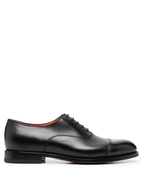 Santoni глянцевые оксфорды, черный