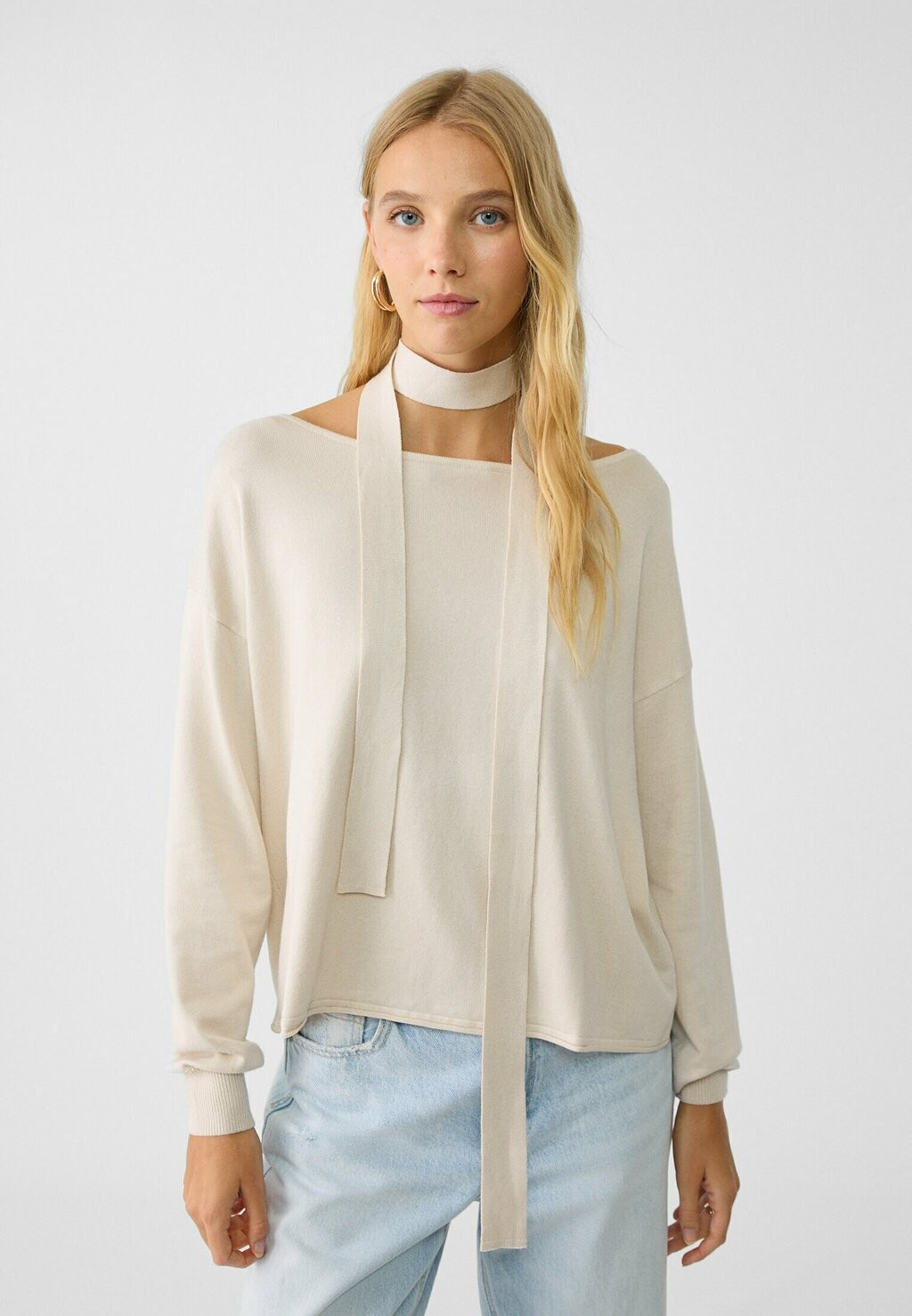 Джемпер BOAT NECK  Stradivarius, цвет Stone