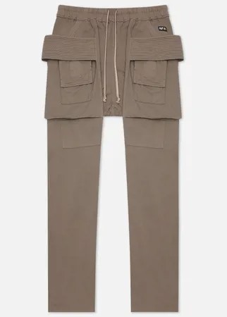 Мужские брюки Rick Owens DRKSHDW Phlegethon Creatch Cargo Drawstring, цвет серый, размер S