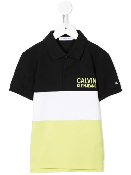 Calvin Klein Kids рубашка поло в стиле колор-блок с короткими рукавами
